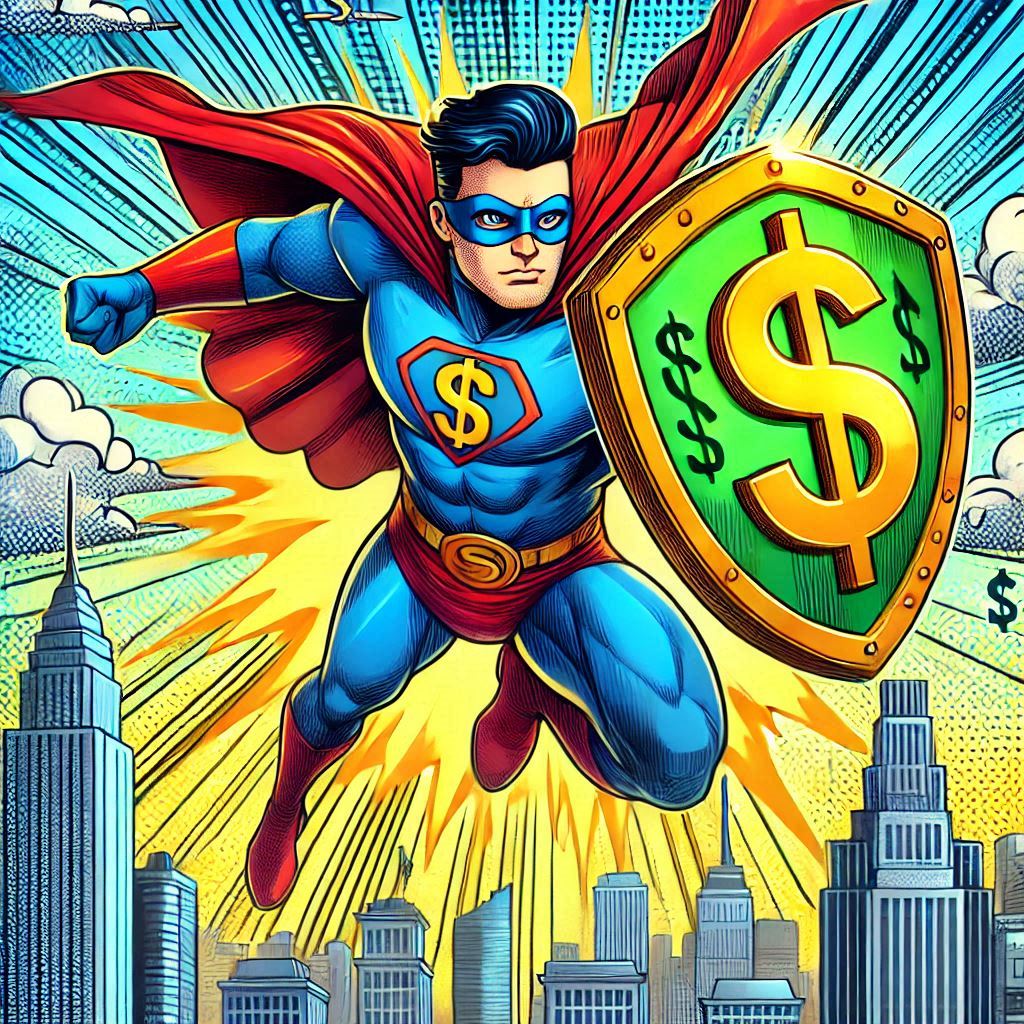 comic book with dollar symbol